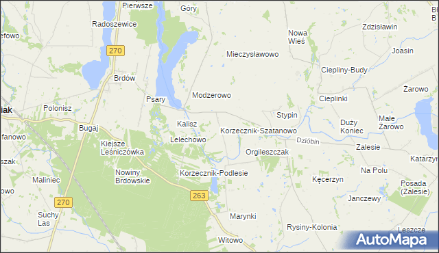 mapa Korzecznik-Szatanowo, Korzecznik-Szatanowo na mapie Targeo