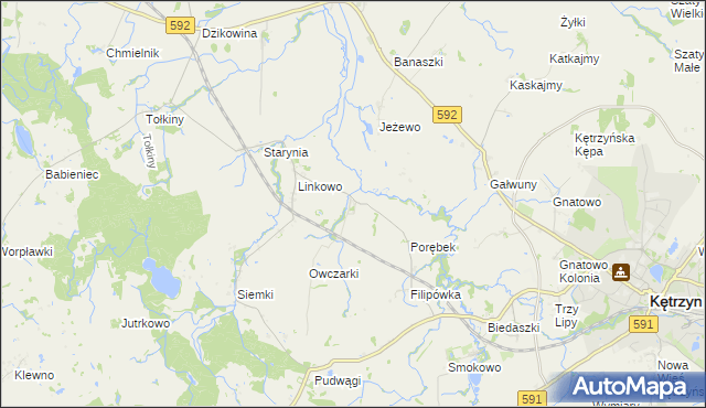 mapa Kotkowo gmina Kętrzyn, Kotkowo gmina Kętrzyn na mapie Targeo