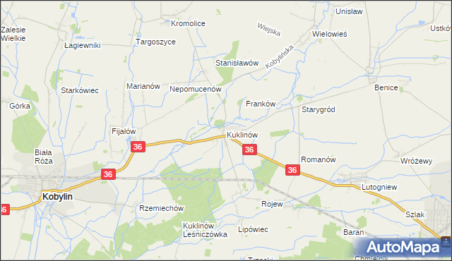 mapa Kuklinów, Kuklinów na mapie Targeo