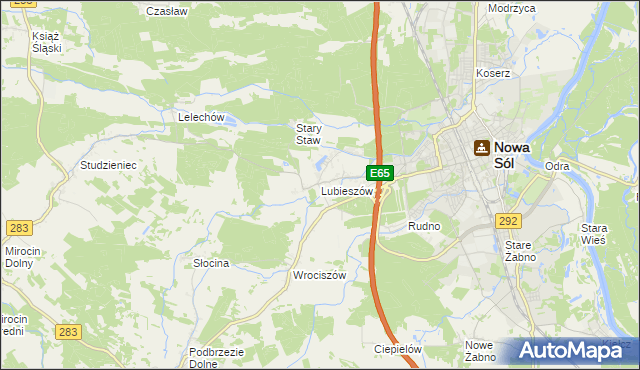 mapa Lubieszów gmina Nowa Sól, Lubieszów gmina Nowa Sól na mapie Targeo