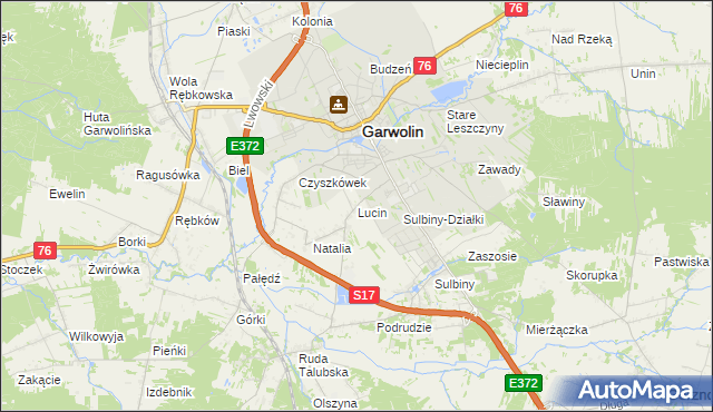 mapa Lucin gmina Garwolin, Lucin gmina Garwolin na mapie Targeo