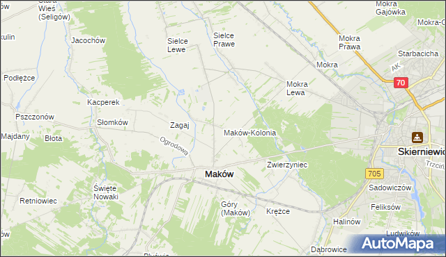 mapa Maków-Kolonia, Maków-Kolonia na mapie Targeo