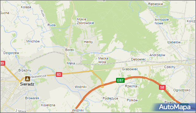 mapa Męcka Wola, Męcka Wola na mapie Targeo