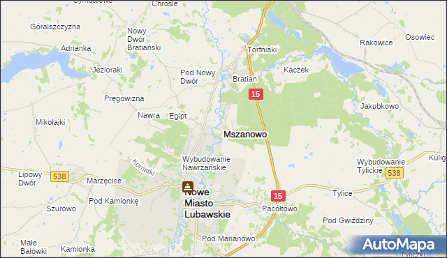 mapa Mszanowo, Mszanowo na mapie Targeo