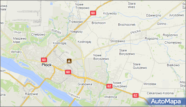 mapa Nowe Boryszewo, Nowe Boryszewo na mapie Targeo