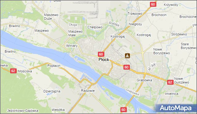mapa Płock, Płock na mapie Targeo