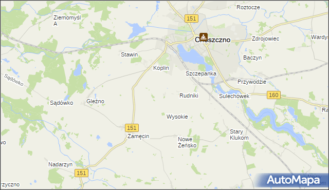 mapa Płoki gmina Choszczno, Płoki gmina Choszczno na mapie Targeo