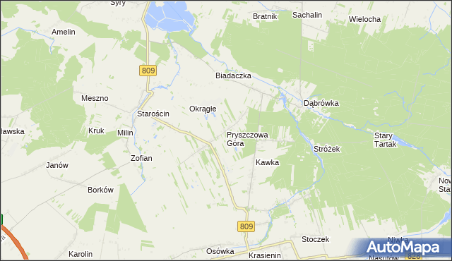 mapa Pryszczowa Góra, Pryszczowa Góra na mapie Targeo