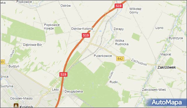 mapa Pułankowice, Pułankowice na mapie Targeo