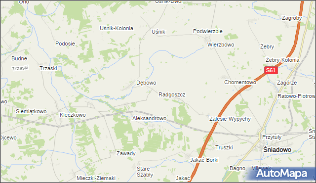 mapa Radgoszcz gmina Troszyn, Radgoszcz gmina Troszyn na mapie Targeo