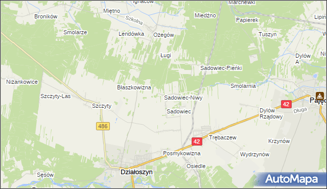 mapa Sadowiec-Niwy, Sadowiec-Niwy na mapie Targeo