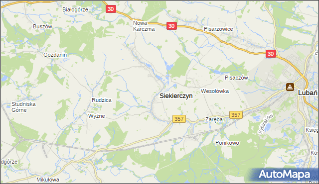 mapa Siekierczyn, Siekierczyn na mapie Targeo