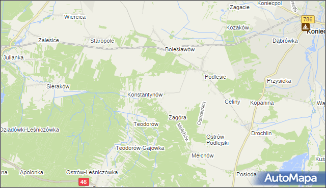 mapa Skrajniwa, Skrajniwa na mapie Targeo