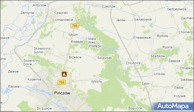 mapa Szczypiec, Szczypiec na mapie Targeo