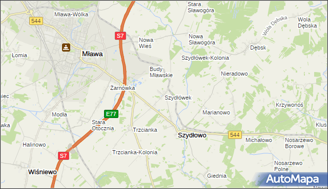 mapa Szydłówek gmina Szydłowo, Szydłówek gmina Szydłowo na mapie Targeo