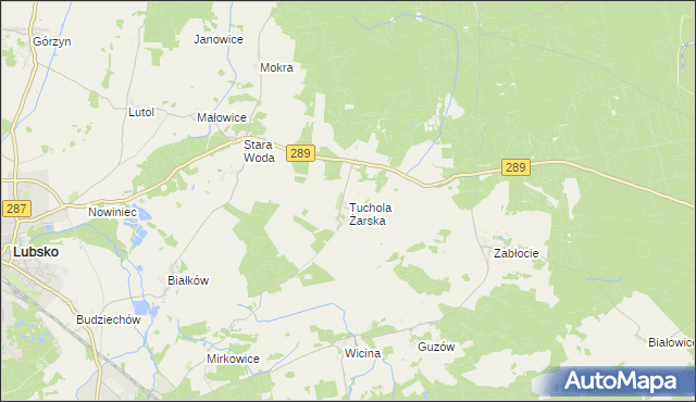 mapa Tuchola Żarska, Tuchola Żarska na mapie Targeo