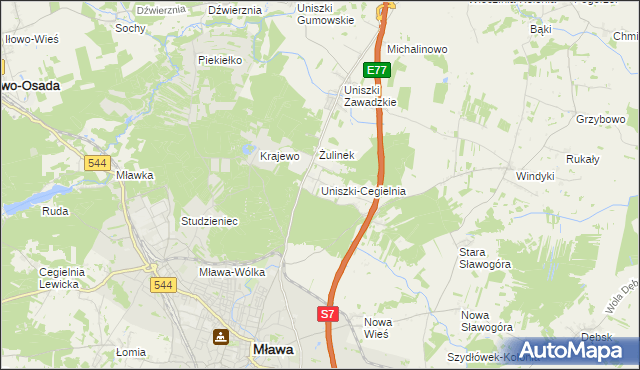 mapa Uniszki-Cegielnia, Uniszki-Cegielnia na mapie Targeo