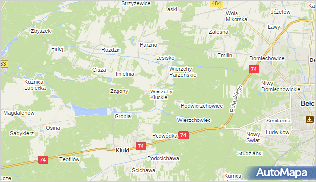 mapa Wierzchy Strzyżewskie, Wierzchy Strzyżewskie na mapie Targeo