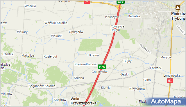 mapa Wola Rokszycka, Wola Rokszycka na mapie Targeo