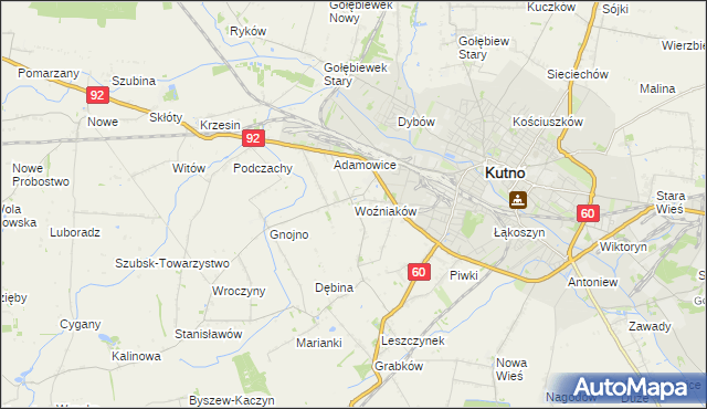 mapa Woźniaków, Woźniaków na mapie Targeo