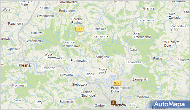 mapa Zabłędza, Zabłędza na mapie Targeo