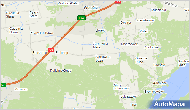 mapa Żarnowica Duża, Żarnowica Duża na mapie Targeo