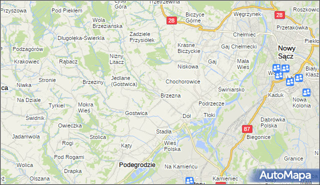 mapa Brzezna, Brzezna na mapie Targeo