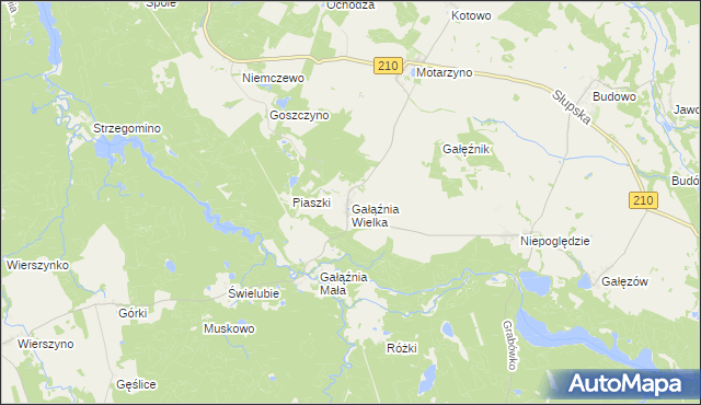 mapa Gałąźnia Wielka, Gałąźnia Wielka na mapie Targeo