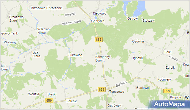 mapa Kamienny Dwór, Kamienny Dwór na mapie Targeo