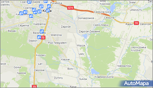 mapa Mójcza, Mójcza na mapie Targeo