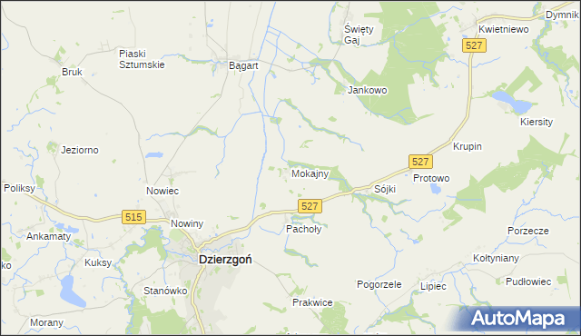 mapa Mokajny, Mokajny na mapie Targeo