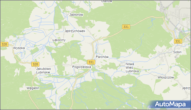 mapa Parchów, Parchów na mapie Targeo