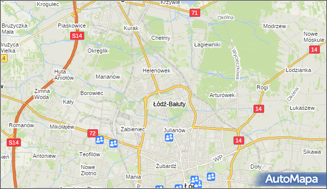 mapa Radogoszcz gmina Łódź, Radogoszcz gmina Łódź na mapie Targeo