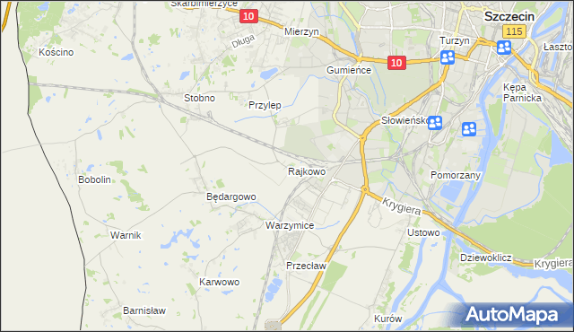 mapa Rajkowo, Rajkowo na mapie Targeo