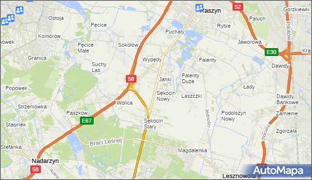 mapa Sękocin Nowy, Sękocin Nowy na mapie Targeo