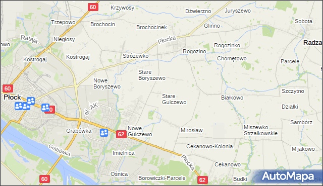 mapa Stare Gulczewo, Stare Gulczewo na mapie Targeo