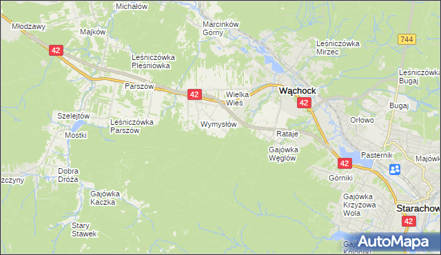 mapa Węglów, Węglów na mapie Targeo