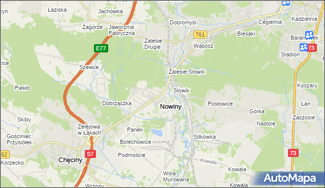 mapa Zagrody gmina Sitkówka-Nowiny, Zagrody gmina Sitkówka-Nowiny na mapie Targeo