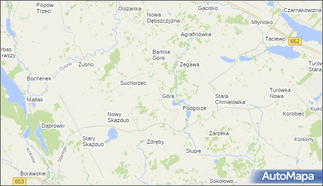 mapa Góra gmina Bakałarzewo, Góra gmina Bakałarzewo na mapie Targeo