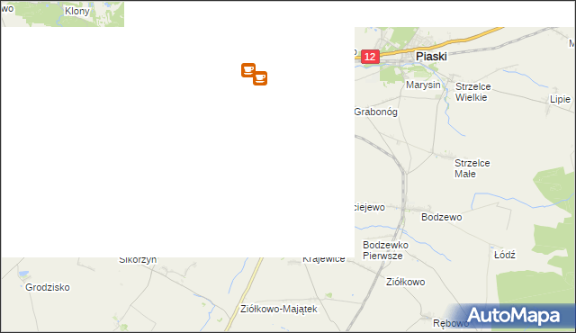 mapa Podrzecze gmina Piaski, Podrzecze gmina Piaski na mapie Targeo