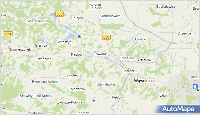 mapa Bartłomiejowice gmina Wąwolnica, Bartłomiejowice gmina Wąwolnica na mapie Targeo