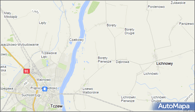 mapa Boręty Pierwsze, Boręty Pierwsze na mapie Targeo