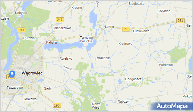 mapa Bracholin, Bracholin na mapie Targeo
