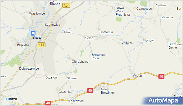 mapa Browiniec Polski, Browiniec Polski na mapie Targeo