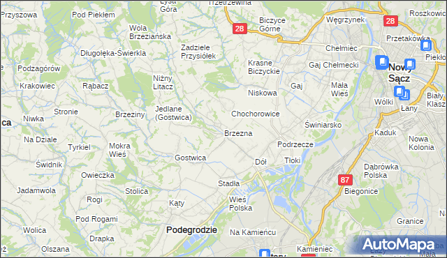 mapa Brzezna, Brzezna na mapie Targeo