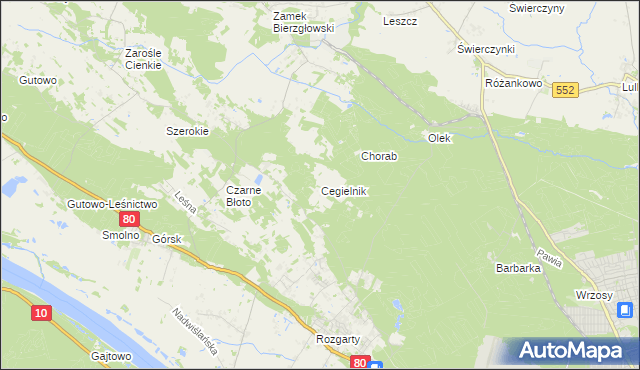 mapa Cegielnik, Cegielnik na mapie Targeo