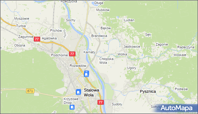 mapa Chłopska Wola, Chłopska Wola na mapie Targeo