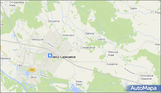 mapa Chwałowice gmina Jelcz-Laskowice, Chwałowice gmina Jelcz-Laskowice na mapie Targeo