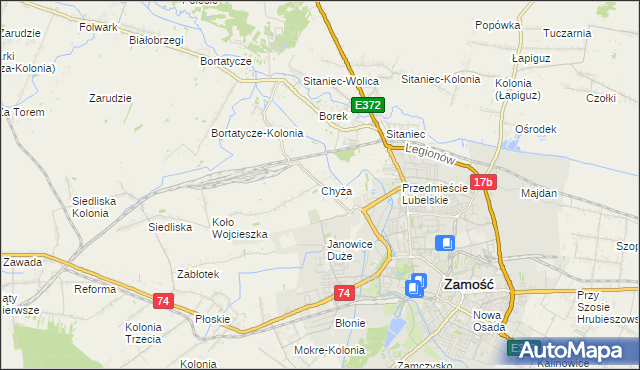 mapa Chyża, Chyża na mapie Targeo