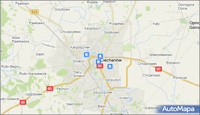 mapa Ciechanów, Ciechanów na mapie Targeo